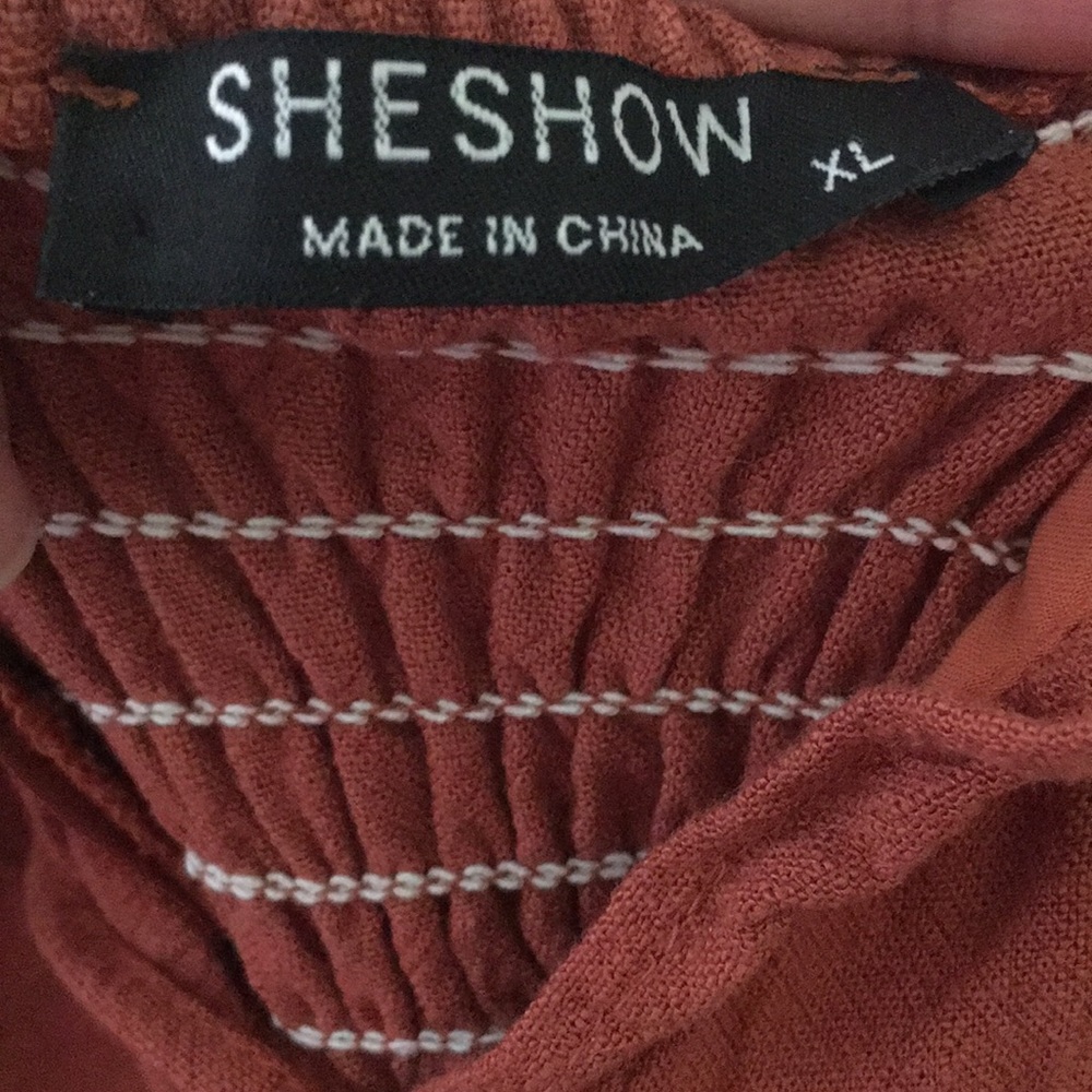 SheShow XL Pantone Burnt Orange “Cottage” Dress *NWOT* - Picture 3 of 4